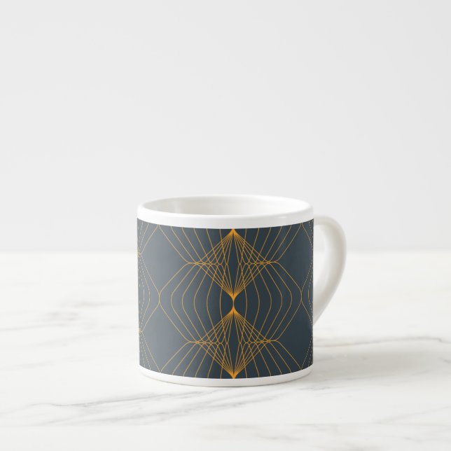 Chic, elegant, enkel geometrisk grafik mönster espressomugg (Framsida höger)