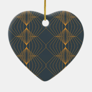 Chic, elegant, enkel geometrisk grafik mönster julgransprydnad keramik