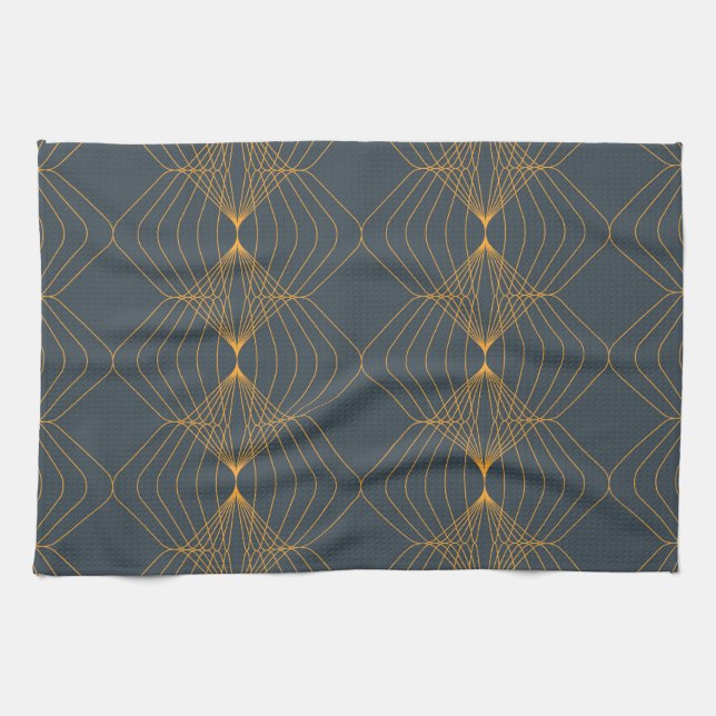 Chic, elegant, enkel geometrisk grafik mönster kökshandduk (Horisontell)