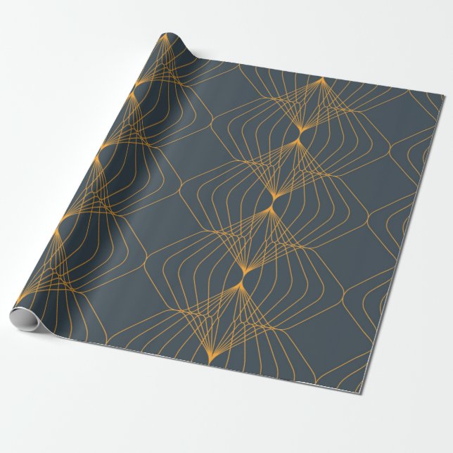 Chic, elegant, enkel geometrisk grafik mönster presentpapper (Utrullad)