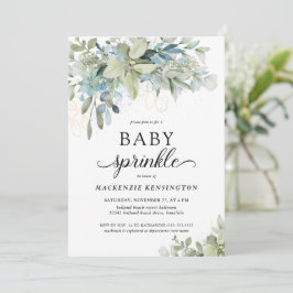 Chic Elegant Eucalyptus Greenery Baby Sprinkle Inbjudningar