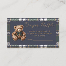 Chic elegant Fancy Bear R.L. theme Diaper Raffle Tilläggskort