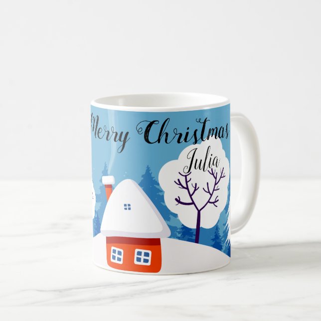 Chic Elegant för Whimsique Magic Snö Julafton Kaffemugg (Framsida höger)