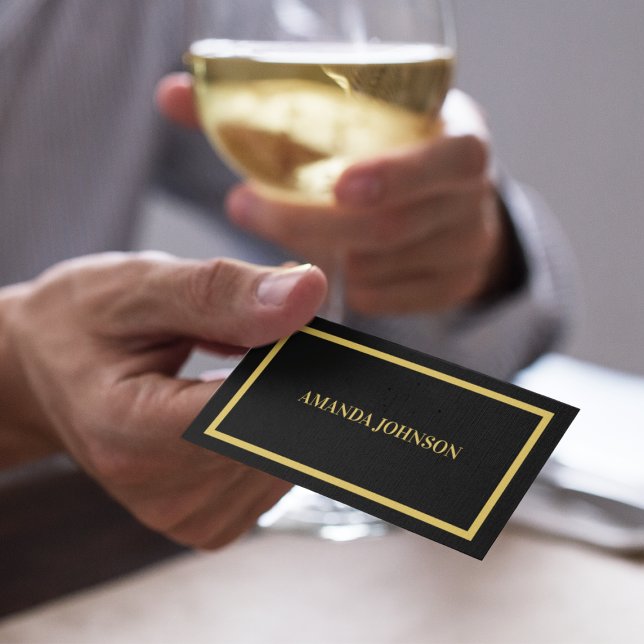 Chic Elegant Guld & Black Typography-Professionell Visitkort (Skapare uppladdad)