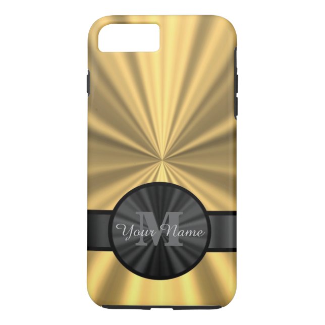 Chic elegant guld personlig monogram Case-Mate iPhone skal (Baksida)