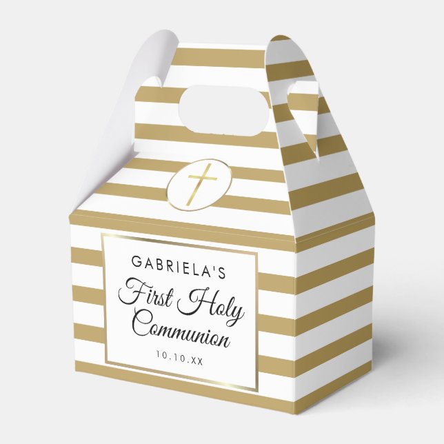 Chic Elegant Guld Rand, första Heligan i kommissio Presentaskar (Framsidan Sidan)