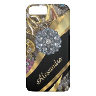 Chic elegant guld- rhinestone för personlig som