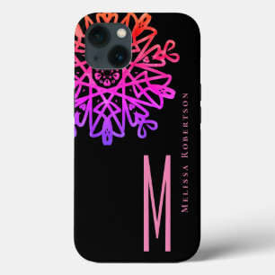Chic Elegant Holography Rosa Ornate Monogrammed