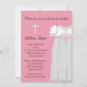 Chic Elegant Kor & Dress Baptism/Christening Inbjudningar