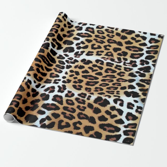 Chic Elegant Leopard Animal Print Älskare Presentpapper (Utrullad)