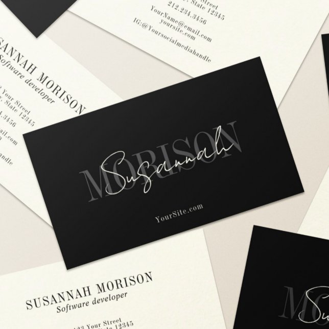 Chic Elegant Luxe Calligraphy Professionell Visitkort (Skapare uppladdad)