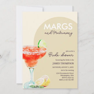 Chic Elegant Margs and Matrimony Möhippa Inv. Inbjudningar