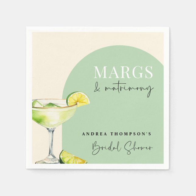 Chic Elegant Margs och Bröllopsdusch för Bruden Pappersservett (Framsidan)