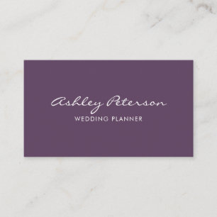Chic Elegant Minimalistiskt violett skript Visitkort