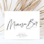 Chic Elegant Minsta Möhippa Mimosa Pub-tecken Poster<br><div class="desc">Den här chicen och minimalisttecknet för möhippa mimosa pub har en klassisk vit bakgrund parad med enkel men elegant mörk grått typografi och kalligrafi. Redigera bara mallen med din information och välj eventuella alternativ. Alla färg i den här mallen är anpassade, även skript. Från modern till traditionell är denna utformning...</div>