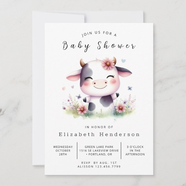 Chic Elegant Modern babystövel för kupa Inbjudningar (Framsida)