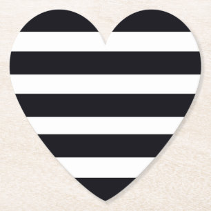 Chic Elegant Modern Black and White Rand Underlägg Papper