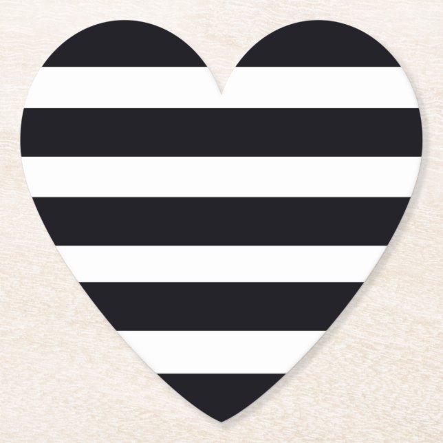 Chic Elegant Modern Black and White Rand Underlägg Papper (Framsida)