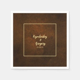 Chic Elegant Mörk Brun texturerad Pappersservett