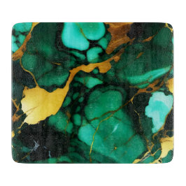 Chic Elegant mörk grönt golden gult Faux Marble