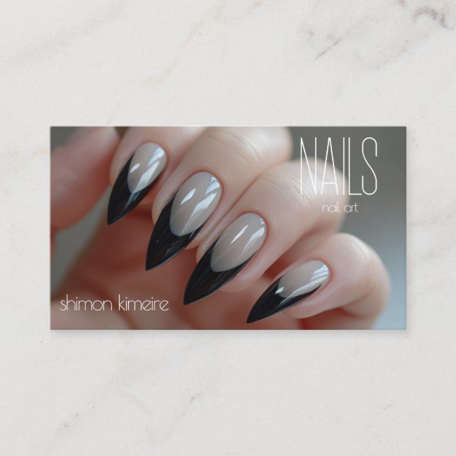 Chic Elegant Nail Art Manicurist Loyalty Visitkort (Framsida)