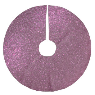 Chic Elegant Plum Lila Sparkly Glitter Julgransmatta Borstad Polyester