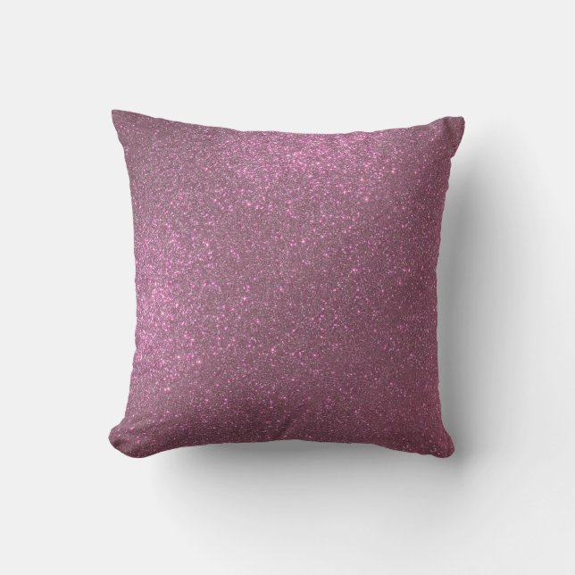 Chic Elegant Plum Lila Sparkly Glitter Kudde (Framsida)