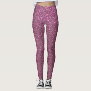 Chic Elegant Plum Lila Sparkly Glitter Leggings