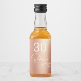 Chic Elegant Ro Guld 30 Födelsedagsfest Mini Spritflaskor Etikett