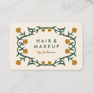 Chic Elegant Ro Ram Blommigt  Guld Cream Visitkort