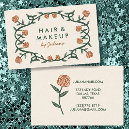 Chic Elegant Ro Ram Blommigt Rosa Cream Visitkort