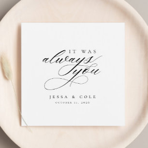 Chic Elegant Romantic Script Personlig Bröllop Pappersservett