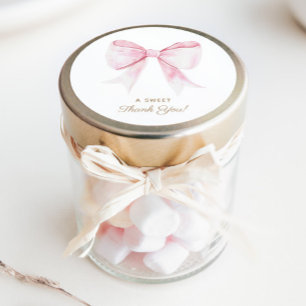 Chic Elegant Rosa Coquette Bow Tack Runt Klistermärke