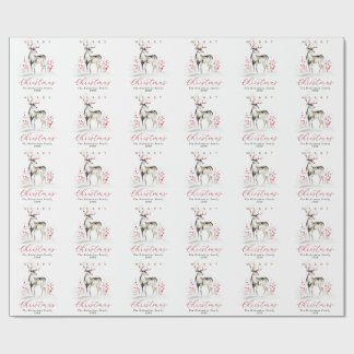 Chic Elegant Rustic Watercolor Deer Christmas Presentpapper