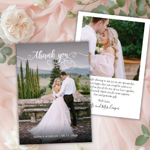 Chic Elegant Script 2 Photo Bröllop - tackkort Tack Kort