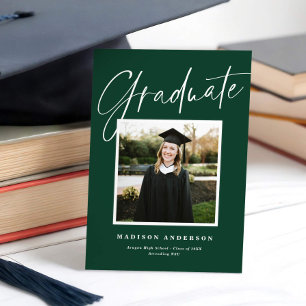 Chic Elegant Script Photo Studenten annons Inbjudningar