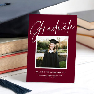 Chic Elegant Script Photo Studenten annons Inbjudningar