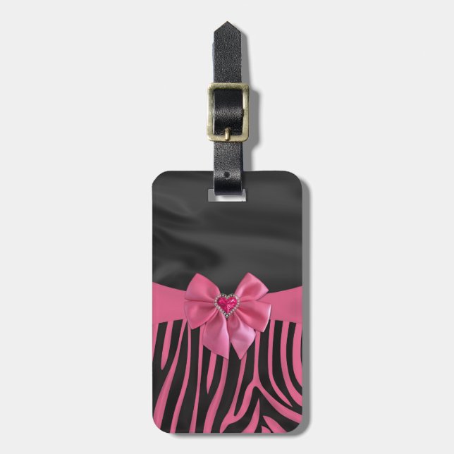 chic elegant silke textileeffekter zebra tryck bagagebricka (Vertikal Framsida)