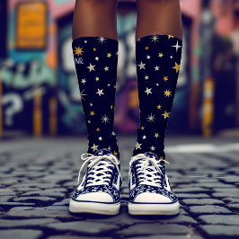 Chic Elegant Silver Stars marinblå monogram vid ma