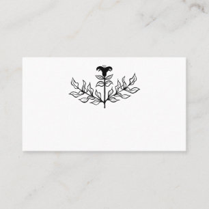 Chic Elegant Simple Black & White Lily Line Art Placeringskort