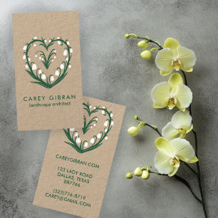 Chic Elegant Snödroppe Lily Line Teckning ANPASSNI Visitkort