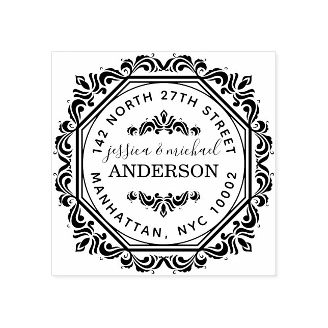 Chic Elegant Snyggt Gift par Returadress Stämpel (Tryck)