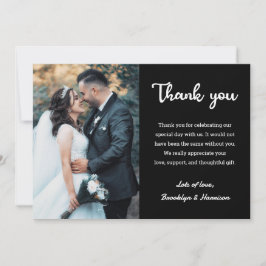 Chic Elegant, Snyggt och Groom Bröllop-foto Tack Kort