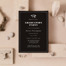 Chic Elegant Svartvit Studentfest