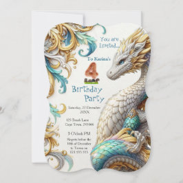 Chic Elegant Swirls i Guld, Silver-uppspelande dra Inbjudningar