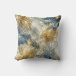 Chic Elegant Swirls in Guld, Silver, Blue, Gult Kudde