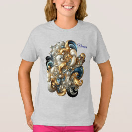 Chic Elegant Swirls in Guld, Silver, Blue, Gult T Shirt