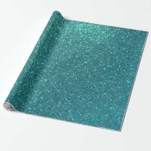 Chic Elegant Teal Blue Sparkly Glitter Presentpapper