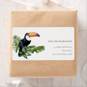 Chic Elegant Tropical Rainforest Toucan Adress Fraktsedel