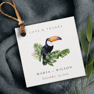 Chic Elegant Tropical Rainforest Toucan Bröllop Gåvor Etiketter